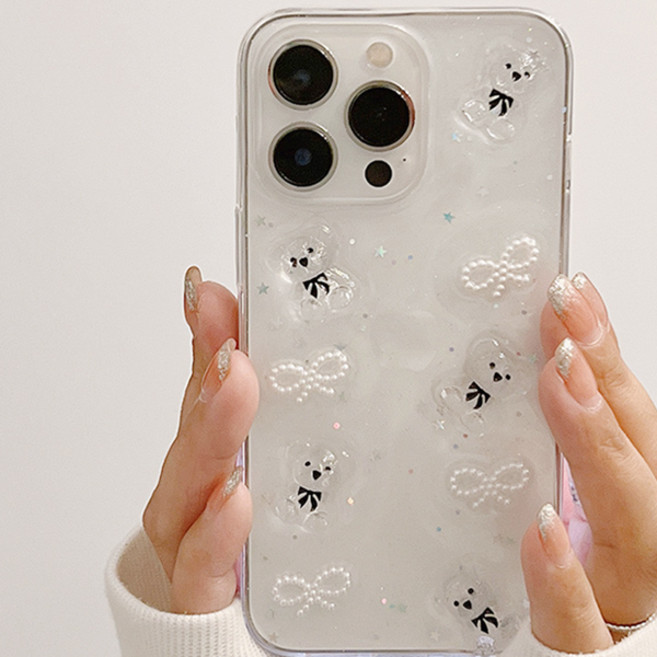 오엔이 미니 패턴 입체 포인트 핸드폰 케이스