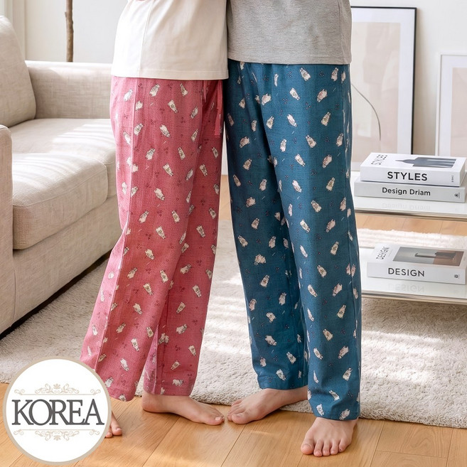 잠옷 바지 커플 여성 파자마
