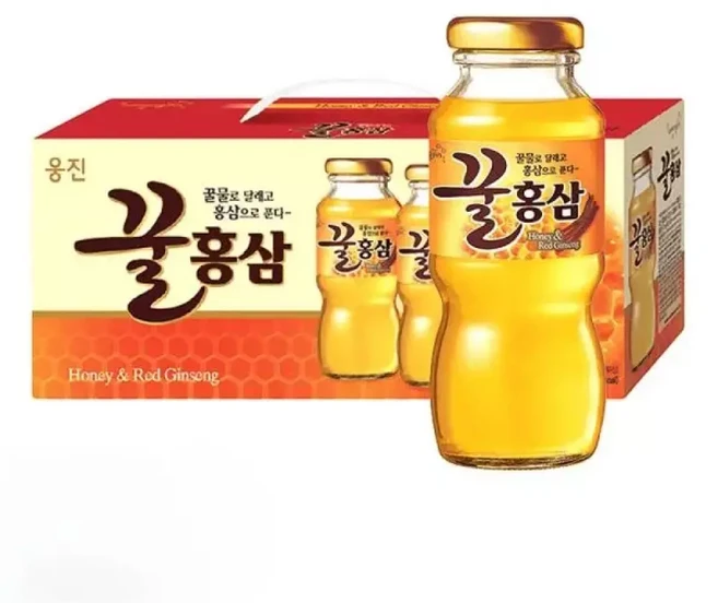 웅진 꿀물 꿀 홍삼 혼합 음료 48개 선물 대용량, 180ml
