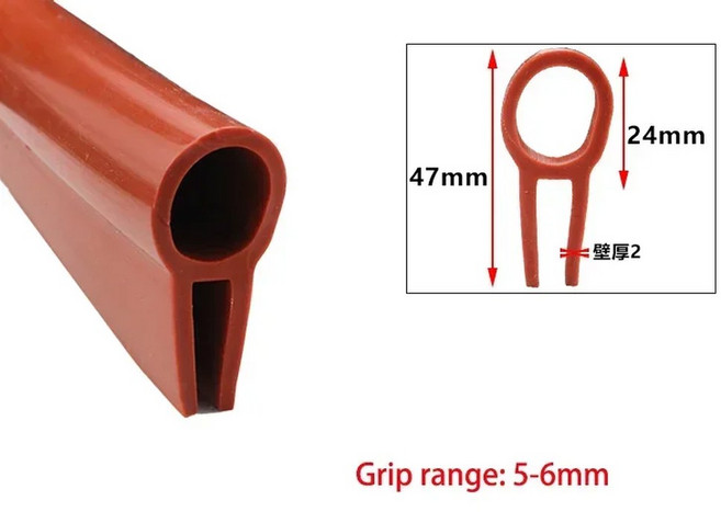 상단 버블 오븐이 있는 방지 밴딩 금속 고무 충돌 실링 가장자리 실리콘 U형 고온 부품 5M 스트립, D-39, D 39, 1개
