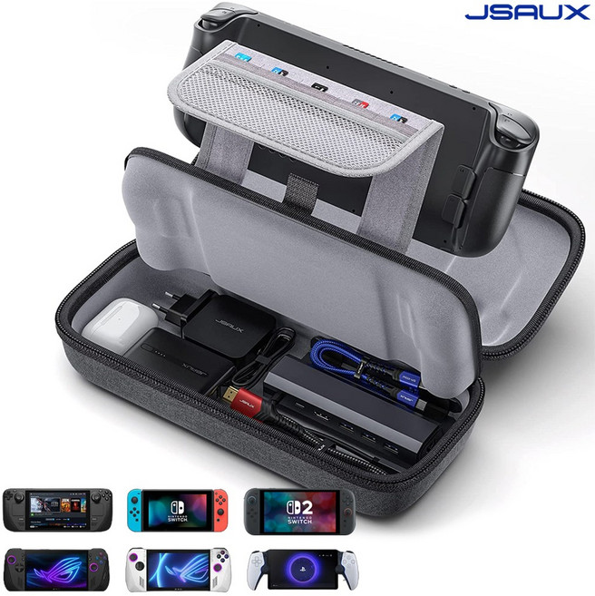 닌텐도 스위치2 케이스 JSAUX 올인원 파우치 3세대 스팀덱 PS포탈 호환, 1개