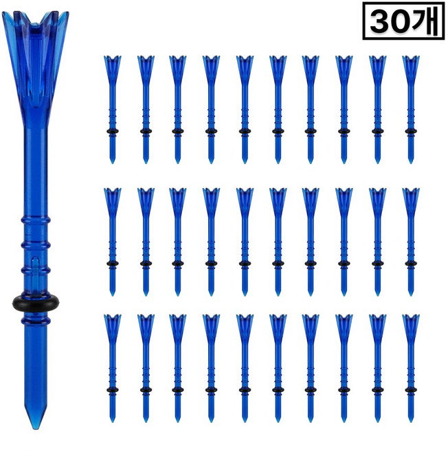 퍼플그린 높낮이조절 투명 골프티 롱티 티꽂이 드라이버티, 블루, 1세트