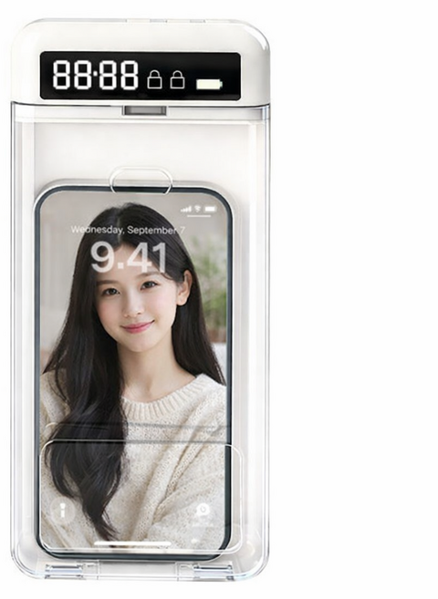 덴넬 핸드폰 감옥 스마트폰 금욕상자 타이머 잠금 박스 휴대폰 락박스 몰입상자, 1개, 베이지