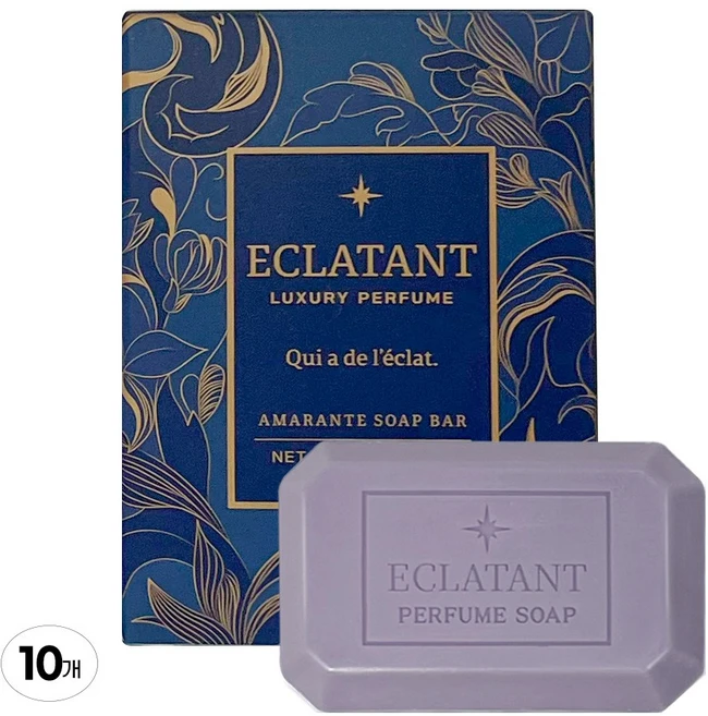 에끌라땅 퍼퓸 비누 향수비누 아마랑트 우디머스크 80g 10개입 - 쿠팡