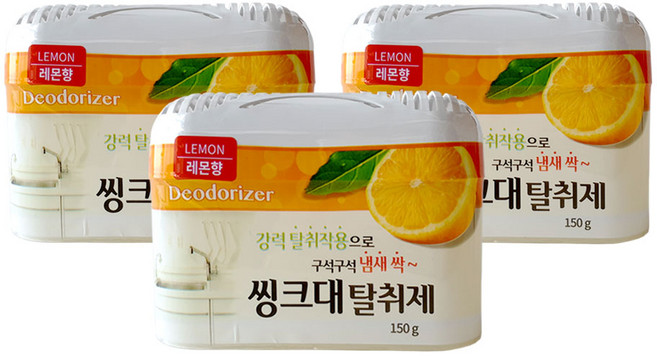 해피룸 싱크대 탈취제 3개세트 싱크대냄새제거 싱크대 방향제 싱크대 악취제거, 150g, 3개