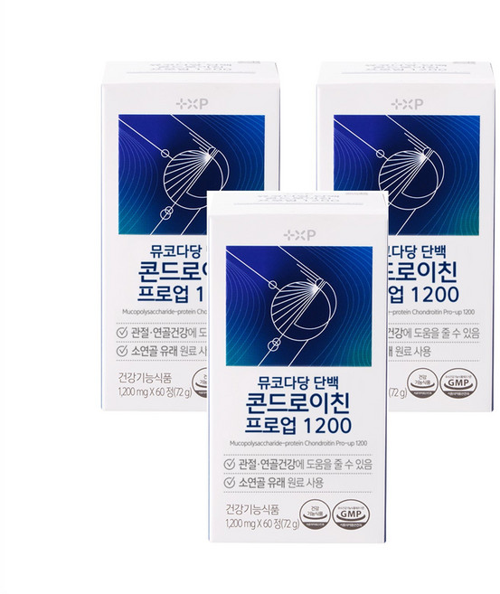 관절 연골건강 콘드로이친 프로업 1200 비변성2형 콜라겐 [약국정품], 3박스, 60정