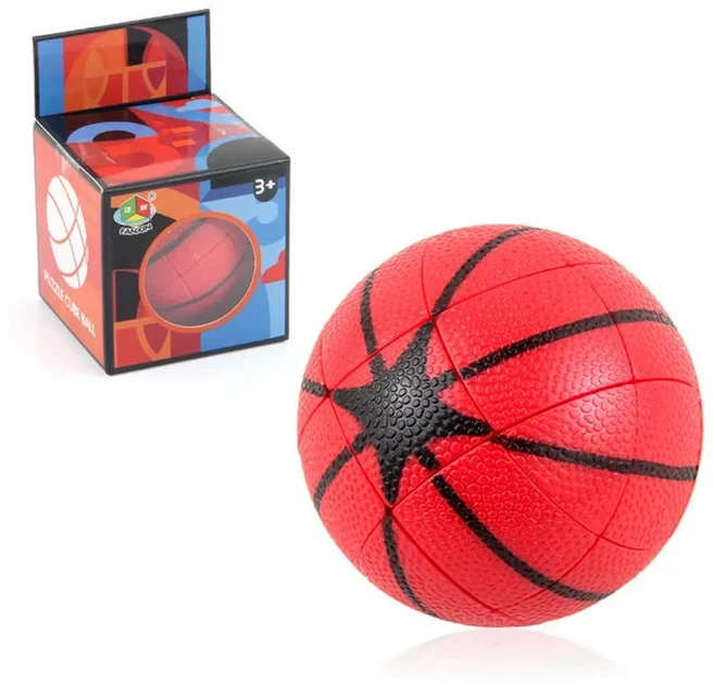 Fanxin 농구 큐브 매직 퍼즐 장난감 어린이 선물 3x3, [02] Red