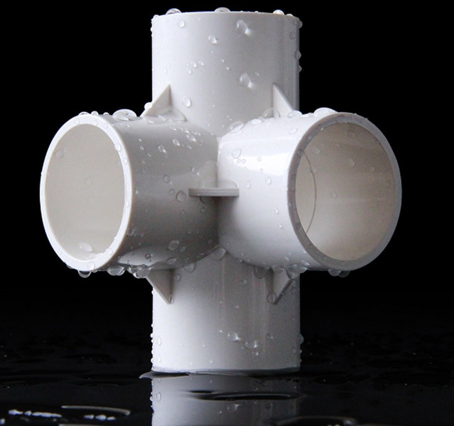 지에스 40mm 4구 pvc 파이프 연결 커넥터 집 하우스 가구 만들기 조인트 연결, 1개