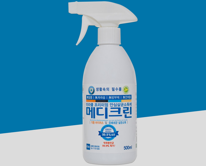 메디크린 살균소독제 500ml (뿌리는 소독제 무알콜 이산화염소수), 1개