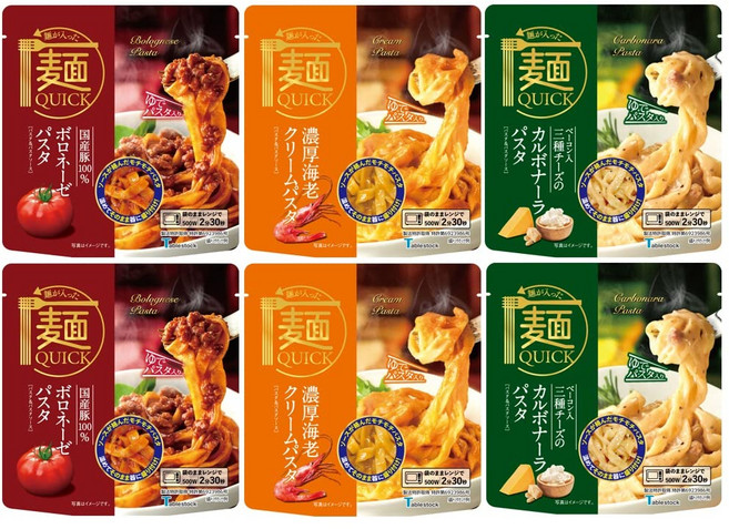 [면 QUICK ] 보로네제·새우 크림·카르보나라의 파스타 3종✕2 6식 세트, 1개