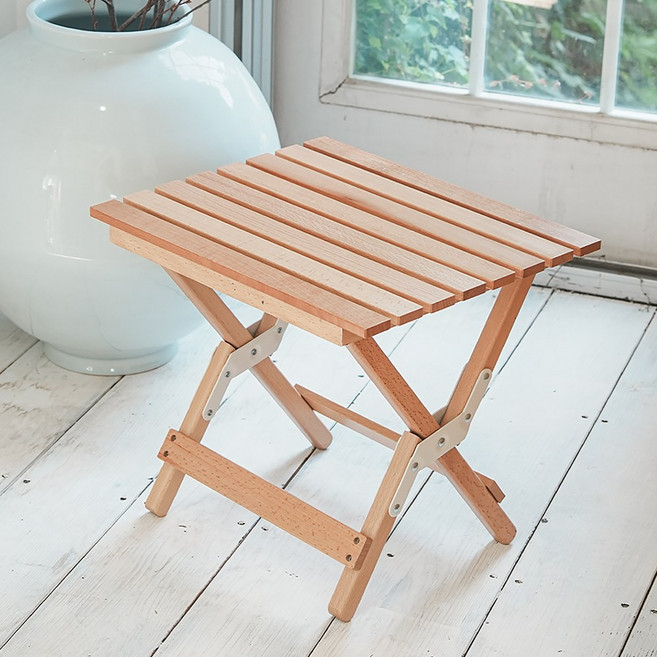 포블리스 원목 캠핑 보조테이블, 아이보리