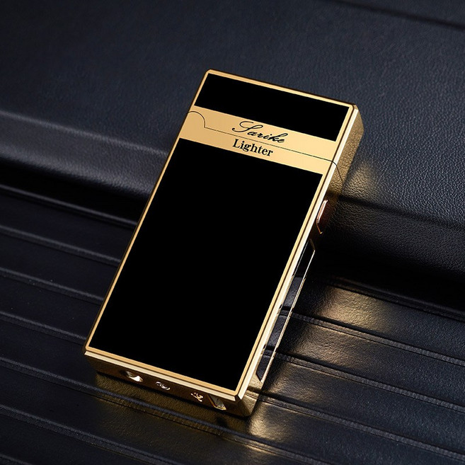 부모님 남친 지인 선물 신기한 후레쉬 라이타 핑사운드 플라즈마 특이한 C타입 USB 충전 전기 라이터, 1개, 블랙골드(전기)