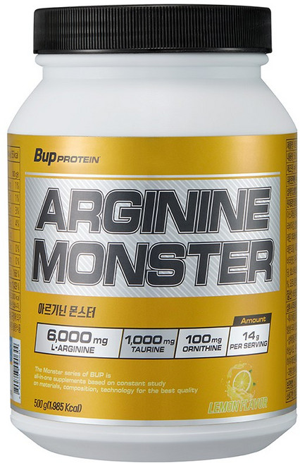 BUP 아르기닌몬스터 레몬맛 아미노산 헬스보충제, 1개, 500g