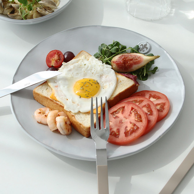 로뎀 마루신 콜라주 접시 원형 예쁜 카페 디저트 파스타 플레이트, 중, 1개