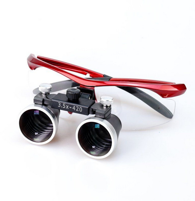 루빼 수술용 치과 의료용루페 돋보기 치과용 확대경 안경 광학 렌즈 확대 작업용 구강 고배율, 3.5x 실버(광원있음)