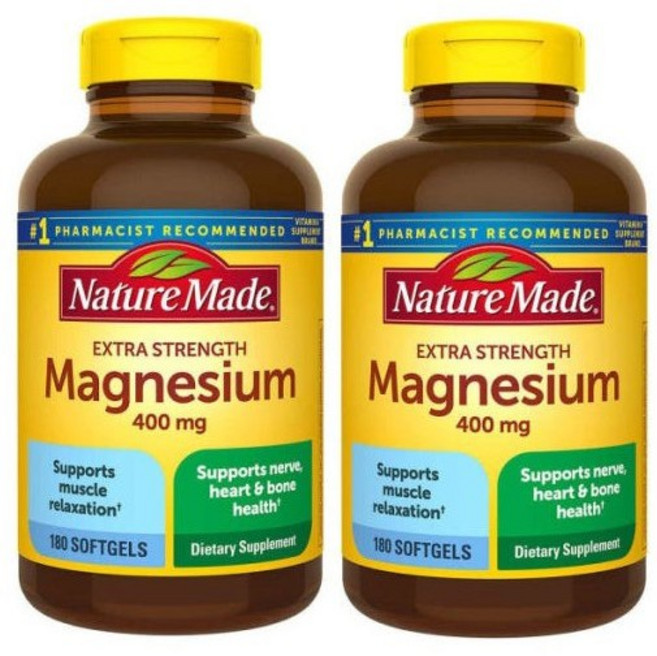 네이처메이드 마그네슘 400mg 180정 소프트젤, 2개, 180회분