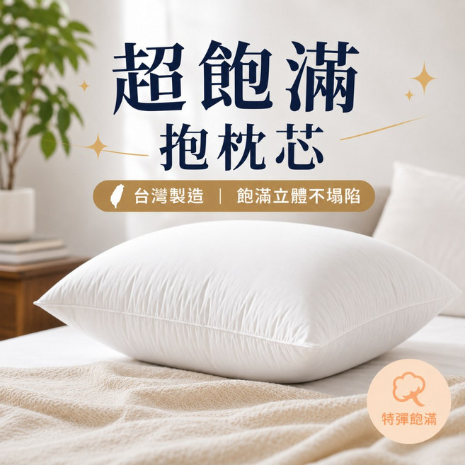 蓬鬆飽滿 抱枕芯 台灣製造 不塌陷