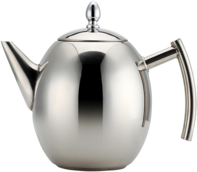 필터 내구성이 뛰어난 스테인리스 스틸 모카 에스프레소 커피 스토브탑 도구 퍼콜레이터가 포함된 타원형 숏 마우스 커피 메이커 냄비, 실버, 1개