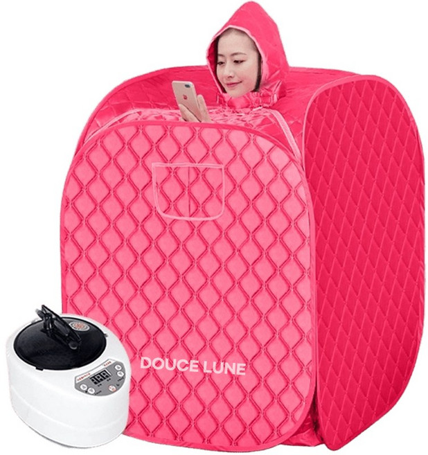 두스룬 접이식 사우나 EP38 가정용 사우나 찜질방 개인 찜질방 실내 습식 건식 홈 전신 접이식 이동식 한증막, 핑크