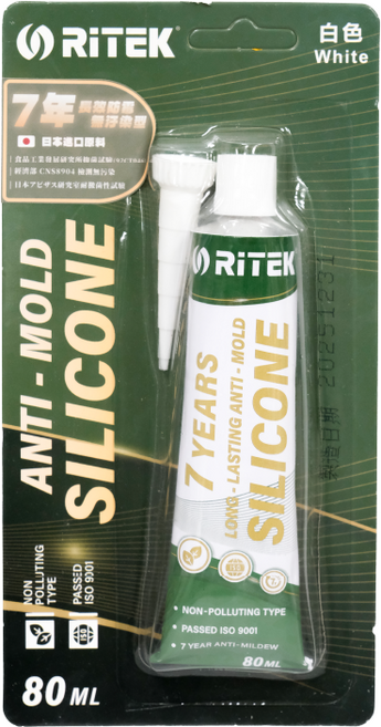 RiTEK 錸德 7年長效防霉無污染矽膠 80ml 白色, 1個