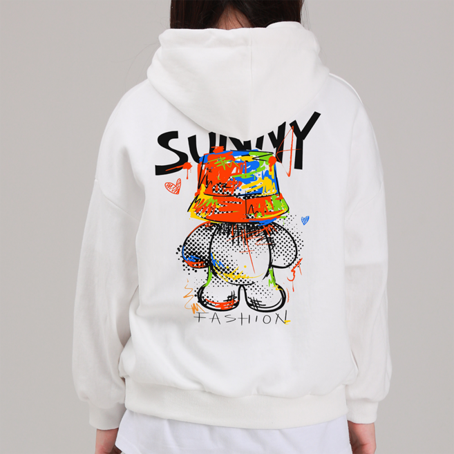 마고주니어 남녀공용 그래피티 베어 오버핏 주니어 후드 티셔츠 국내생산 아동