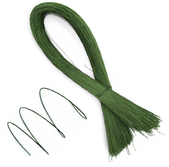 attizone 꽃철사 지철사 꽃테이프 플라워테이프 나뭇잎 장미엽 꽃만들기 공예 꽃만들기 재료, 꽃철사 (대용량) 27호-녹색