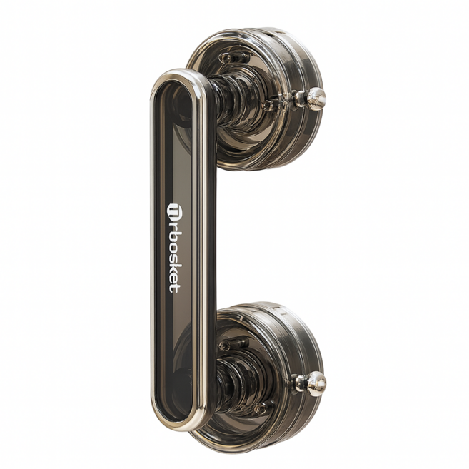 유니팡 무타공 고급 유리문 욕실 냉장고 가구 안전 손잡이, 그레이투명, 1개