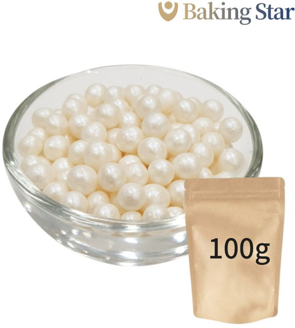 스프링클 드라제펄 화이트 미니진주구슬 소분 데코장식 진주화이트 100g 1개