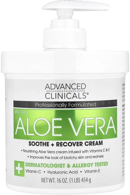 Advanced Clinicals 알로에베라 수드 + 리커버리 크림 454g(16oz), AdvancedClinicals알로에베라수드리커버리크림, 454g, 1개 - 쿠팡
