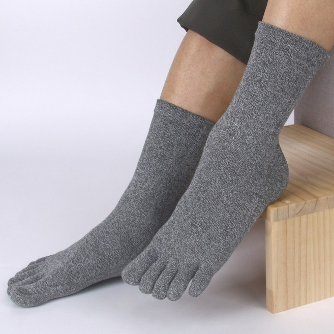 국내생산 남성용 순면+쾌속 쿨원사 발가락양말(5켤레)땀흡수 속건 흡습 기능성발가락