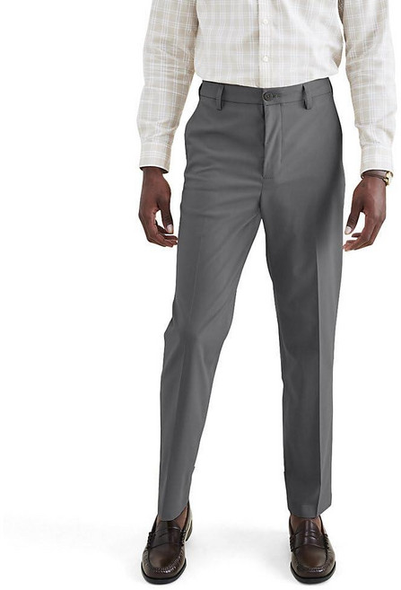 Dockers 남성용 시그니처 고 스트레이트 핏 카키 스마트 360 테크 팬츠 (레귤러 및 빅 & 톨) 주차장 그레이 34 x 34
