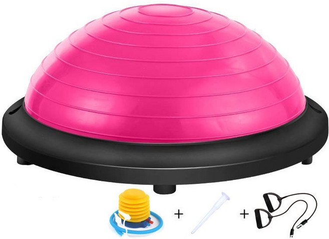 의풍인스 발란스볼 필라테스 코어트레이닝 토탈바디 밸런스 돔볼 YF예쁜 포장 증정, 로즈 레드 맨국수 46cm