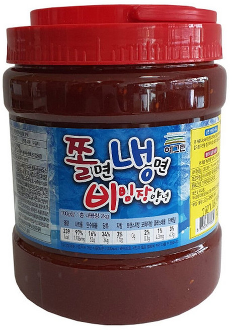 예그린 다용도 양념장 2kg 쫄면 냉면 비빔장, 1개