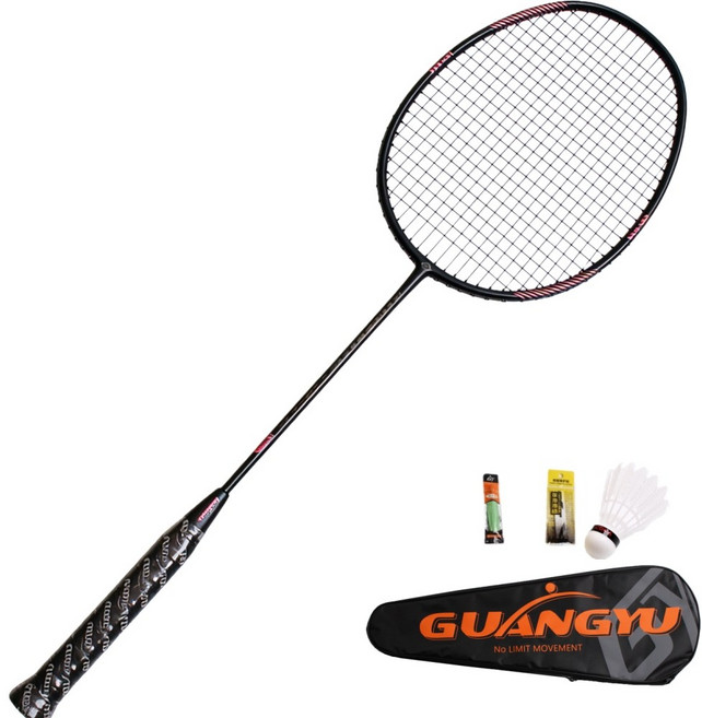 풀카본 초경량 배드민턴 라켓 5U/8U 선수용 전문가용 상급자용 1P, 1개, 8U 블랙+블랙