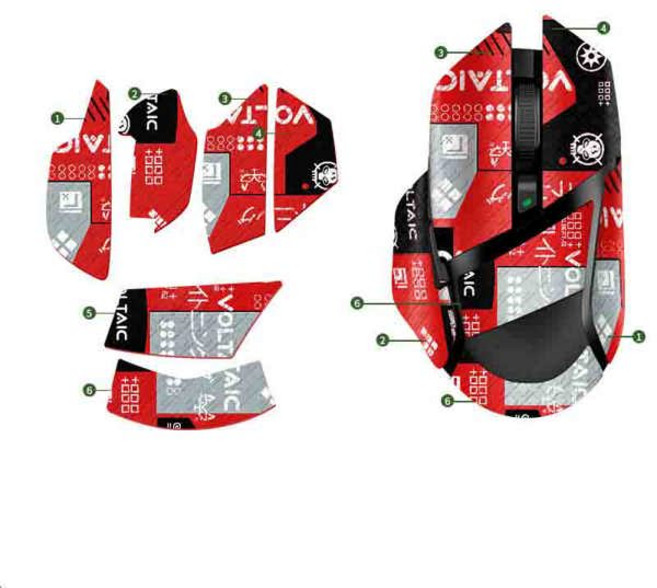 마우스 그립 테이프 스케이트 수제 스티커 Razer Basilisk X Hyperspeed Wireless Ultimate V2 V3 용 미끄럼 방지 도마뱀 피부 빨아 땀, [05] R26, 1개