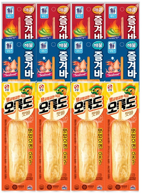 핫바 어묵바 3종 (오륙도맛바4+해물즐겨바4+매콤즐겨바4), 12개, 70g