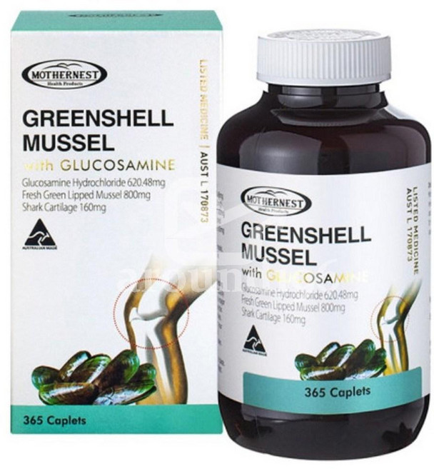 마더네스트 호주 그린쉘 머슬 초록 입 홍합 365정 Mothernest Greenshell Mussel with GLUCOSAMINE, 1개