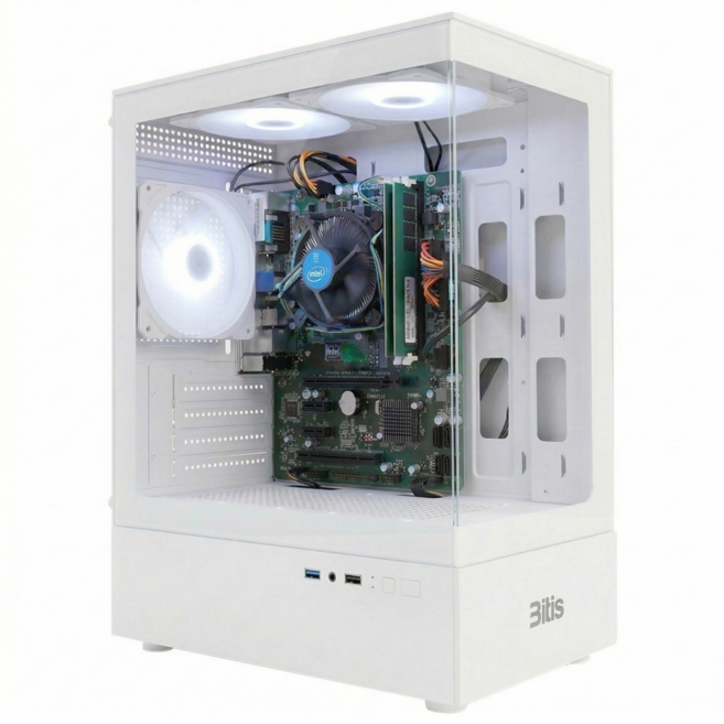 게이밍 사무용 컴퓨터 조립PC 데스크탑 본체, 01번 화이트, WIN11 Home, 1GB, 1GB, 옵션