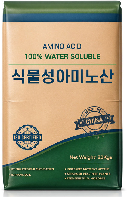 식물성아미노산 100% 수용성 비료 뿌리발근 과실비대 당도착색 토양개선 20kg, 1개