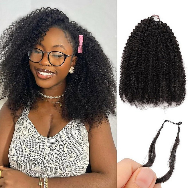 50g Knotless Pre-Separated Crochet Hair Extensions 100% Human Hair Feather Crochet Hair Miracle Kn, 50g 14in Afro Kinky