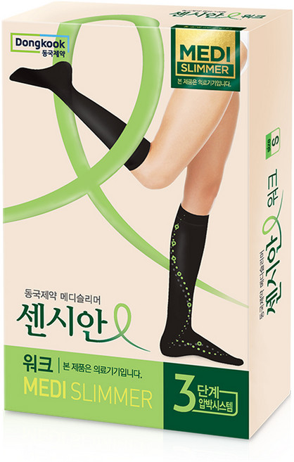 센시안 워크 동국제약 의료기기 압박 반스타킹 블랙, 1개, 종아리/무릎형