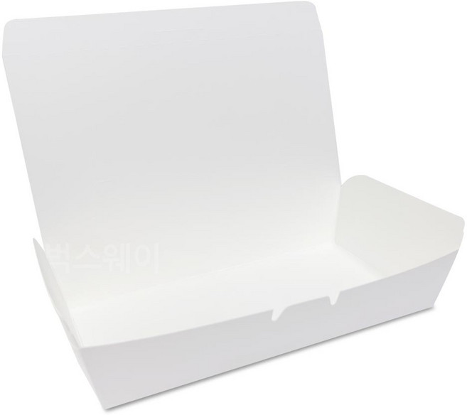 벅스웨이 종이도시락355 (화이트) 18.5cmx11.5cmx4cm, 1세트, 400개
