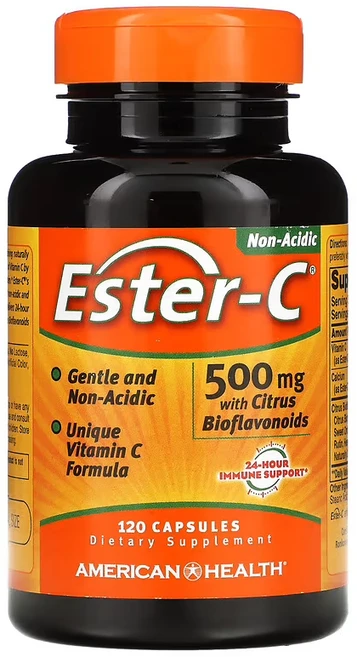 아메리칸 헬스 에스터 C 시트러스 바이오플라보노이드 함유 500 mg 캡슐 120정, 1개 - 쿠팡