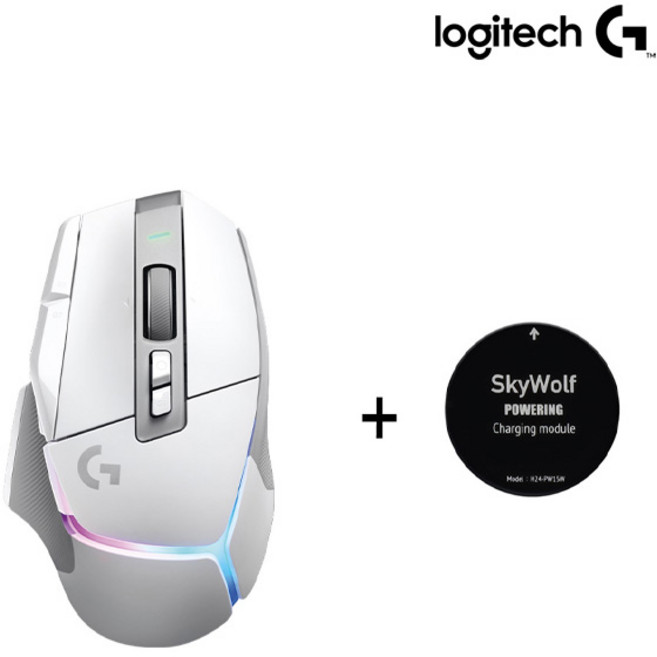 로지텍 G502 X PLUS 무선 게이밍 마우스 화이트 + 스카이울프 파워링 블랙, 단품, 단품
