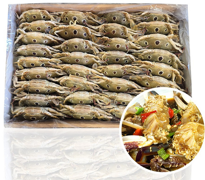 점박이 꽃게 삼점게 암게 게장용 손질 냉동 암꽃게, 1박스, 6kg