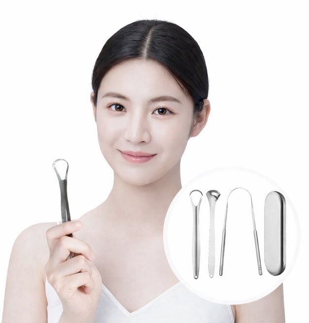 [치과판매] 원웨이 혀클리너 백태 제거 구취제거 브러쉬 3종세트, 1개