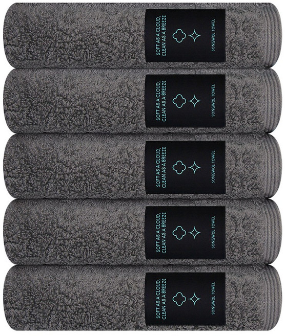 송월타월 블랙라벨 200g 항균 세면타올, 5개