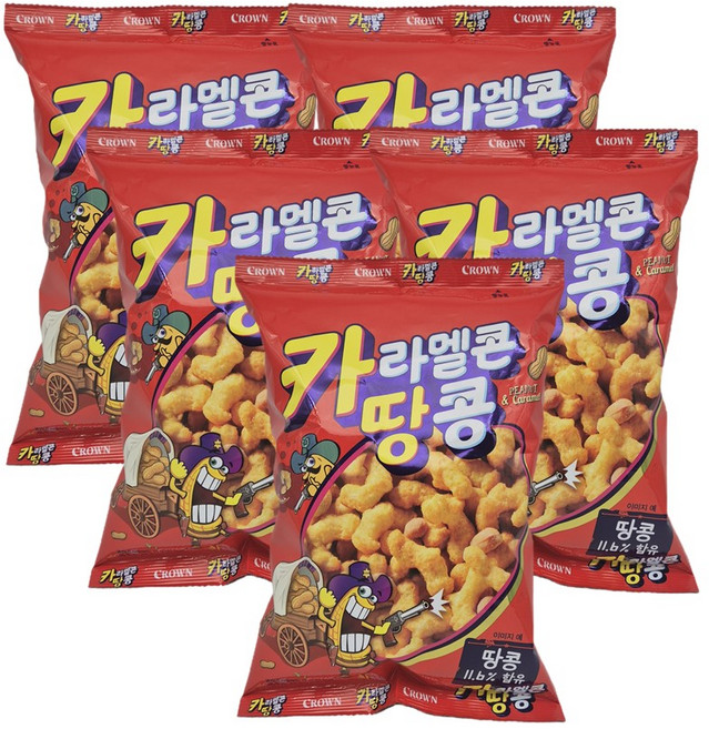 크라운 카라멜콘 땅콩, 72g, 5개