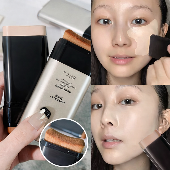 땀 방지 파운데이션 스틱 파운데이션스틱 잡티커버컨실러 스틱파운데이션 수분감 듀얼 헤드 파운데이션 스틱 스틱파운데이션 남자, 01#네츄럴, 2개