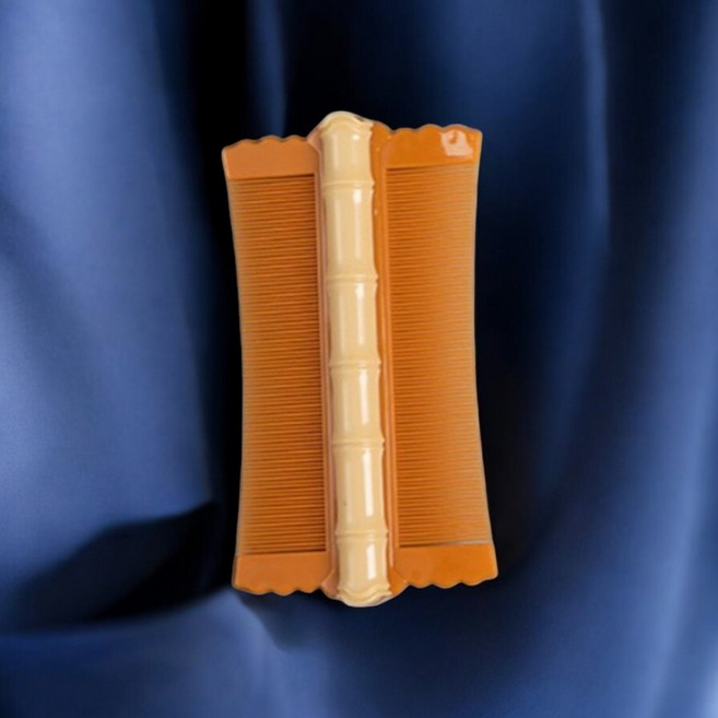 생활톡 촘촘한 머리 비듬제거 서캐 참빗, 1개, 오렌지